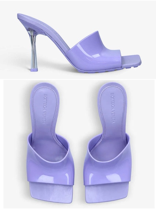 Bottega Veneta Shoes - New Bottega Veneta Pudding Stretch Square-Toe PVC Heeled Mules $995 37